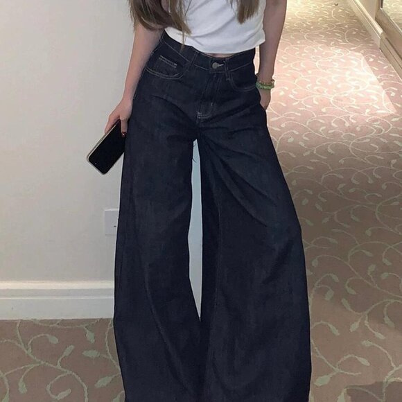 Women's Navy and Blue Jeans - Picture 2 of 2